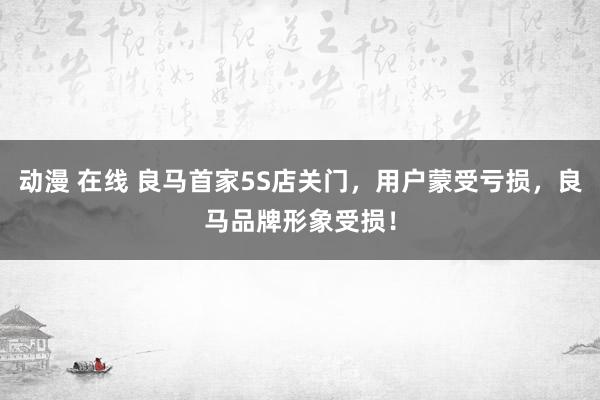 动漫 在线 良马首家5S店关门，用户蒙受亏损，良马品牌形象受损！
