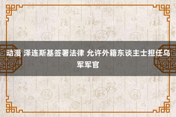 动漫 泽连斯基签署法律 允许外籍东谈主士担任乌军军官