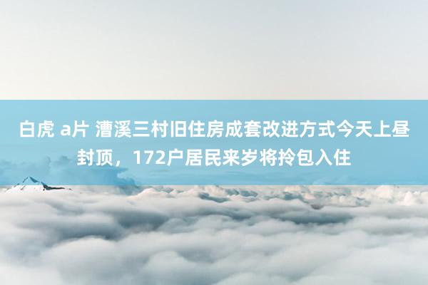 白虎 a片 漕溪三村旧住房成套改进方式今天上昼封顶，172户居民来岁将拎包入住