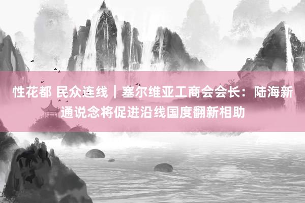 性花都 民众连线｜塞尔维亚工商会会长：陆海新通说念将促进沿线国度翻新相助