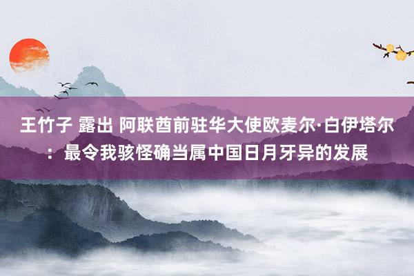 王竹子 露出 阿联酋前驻华大使欧麦尔·白伊塔尔：最令我骇怪确当属中国日月牙异的发展