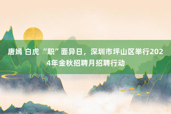 唐嫣 白虎 “职”面异日，深圳市坪山区举行2024年金秋招聘月招聘行动