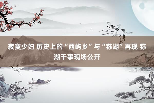 寂寞少妇 历史上的“西屿乡”与“荪湖”再现 荪湖干事现场公开