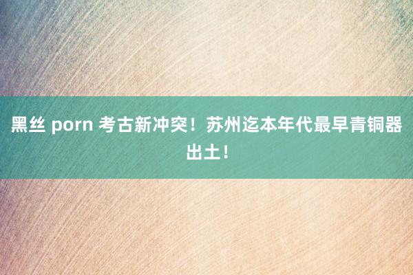 黑丝 porn 考古新冲突！苏州迄本年代最早青铜器出土！