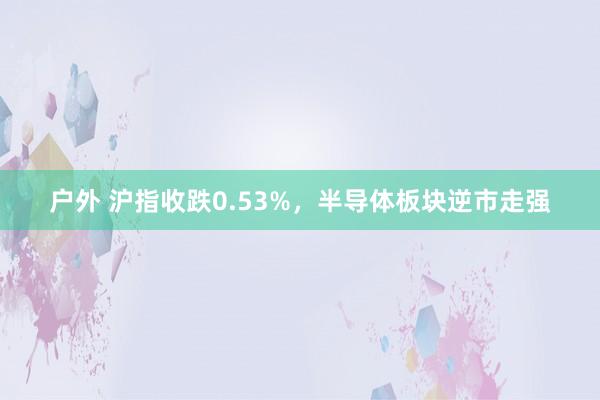 户外 沪指收跌0.53%，半导体板块逆市走强
