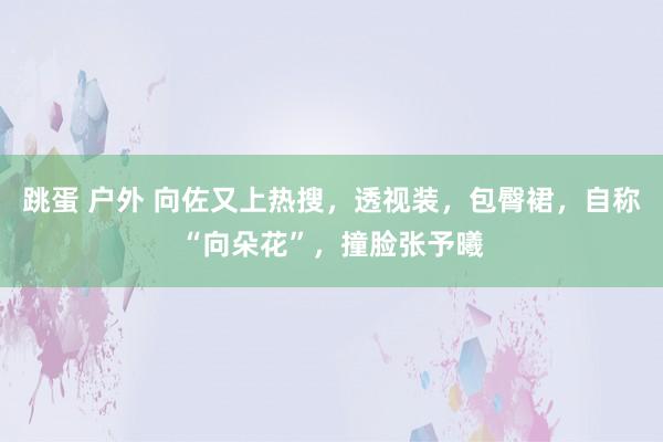跳蛋 户外 向佐又上热搜，透视装，包臀裙，自称“向朵花”，撞脸张予曦