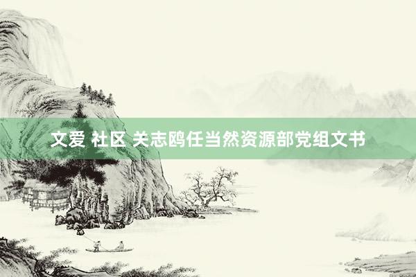 文爱 社区 关志鸥任当然资源部党组文书