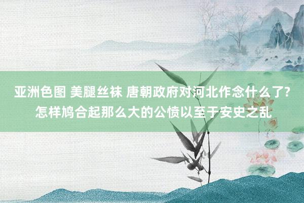 亚洲色图 美腿丝袜 唐朝政府对河北作念什么了? 怎样鸠合起那么大的公愤以至于安史之乱