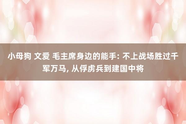 小母狗 文爱 毛主席身边的能手: 不上战场胜过千军万马， 从俘虏兵到建国中将