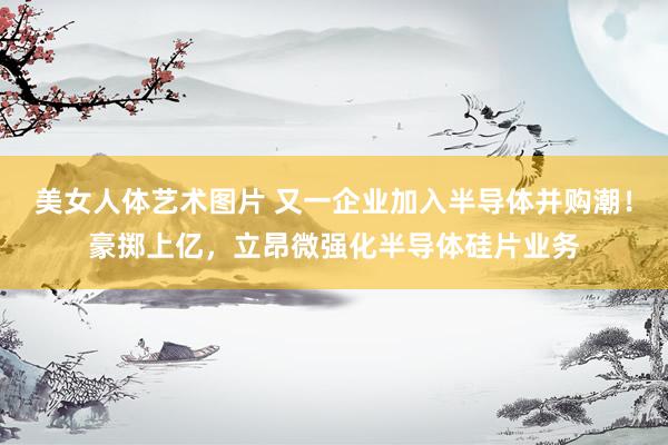 美女人体艺术图片 又一企业加入半导体并购潮！豪掷上亿，立昂微强化半导体硅片业务