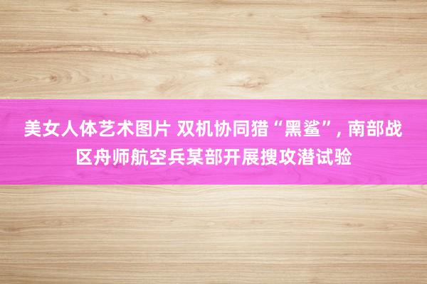 美女人体艺术图片 双机协同猎“黑鲨”， 南部战区舟师航空兵某部开展搜攻潜试验