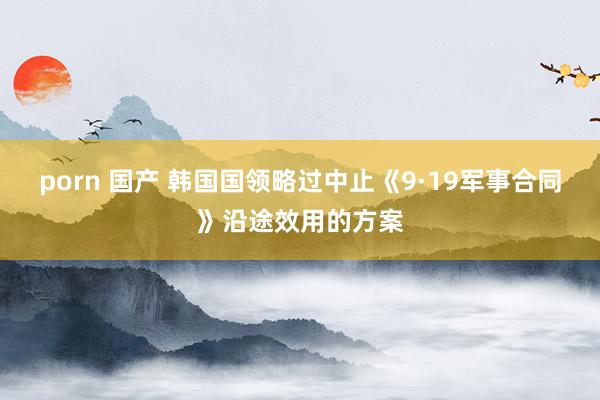 porn 国产 韩国国领略过中止《9·19军事合同》沿途效用的方案