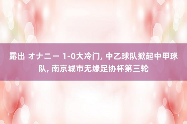露出 オナニー 1-0大冷门， 中乙球队掀起中甲球队， 南京城市无缘足协杯第三轮